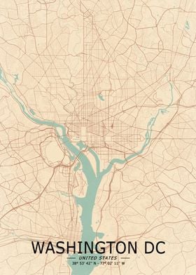 Washington DC Vintage Map