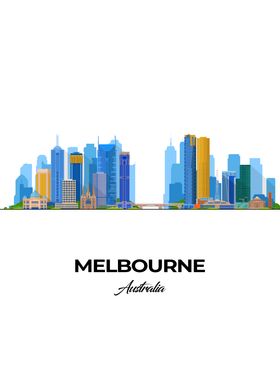 Melbourne Skyline Illustration