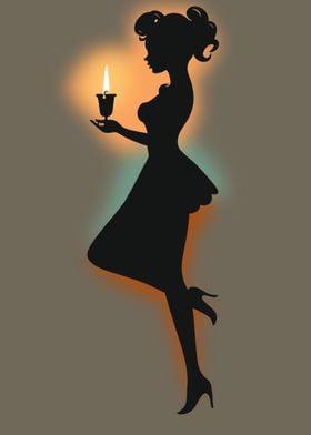 Silhouette Woman Candle