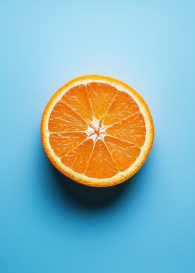 Orange Slice on Blue