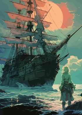 Dark Fantasy Sailor Pirate Ship