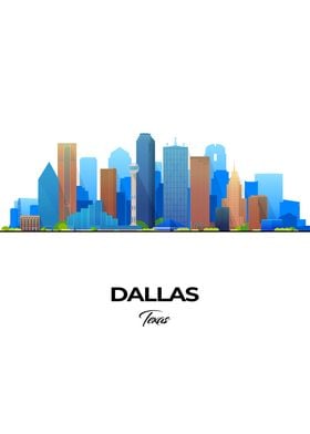 Dallas Skyline Illustration