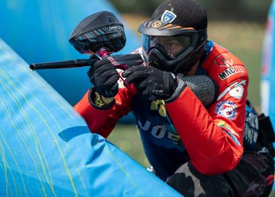 Paintball Player in Action