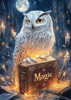 Snowy Owl and Magic Book