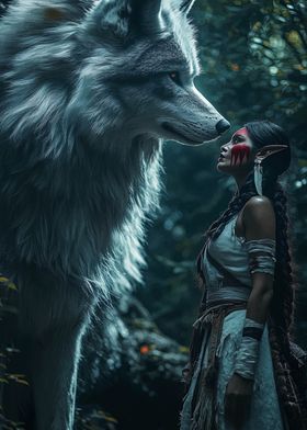 Wolf and Elven Woman