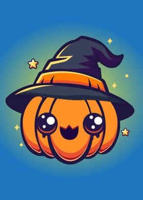 Cute Witch Pumpkin Kawaii