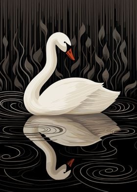 Elegant Swan on Water