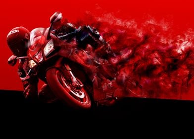 Red Motorcycle Speed Blur