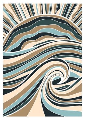 Abstract Ocean Wave Art