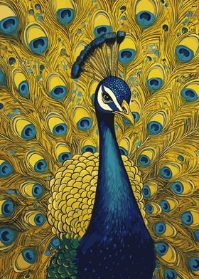 Peacock with Spread Feathers