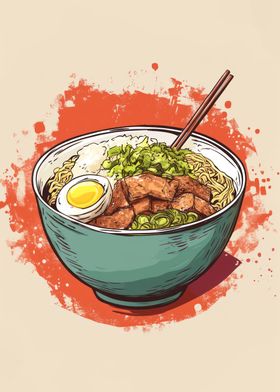 Gyudon Bowl Illustration