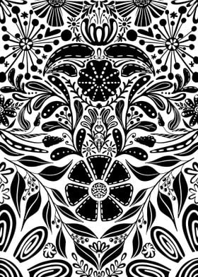 Black and White Floral Pattern