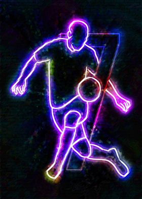 Neon Soccer Player