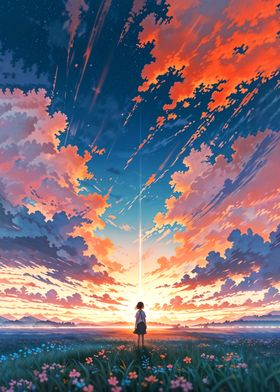 Anime Sunset Landscape