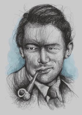 Gregory Peck in Scribble art