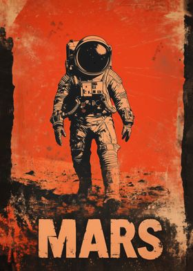 Mars Astronaut Poster