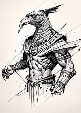 Horus - Egyptian God Sketch