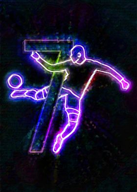 Neon Soccer Player