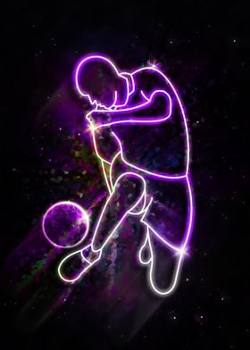 Neon Soccer Player