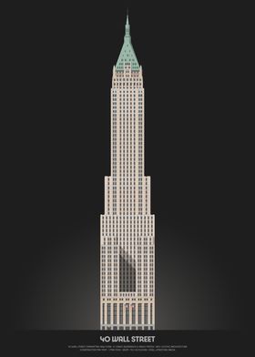 40 Wall Street Architecture Illustration