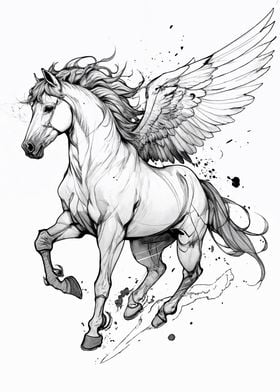 Pegasus, the Winged Horse Drawing