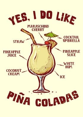 Piña Colada Recipe Illustration