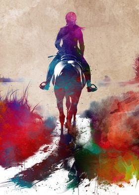 Horseback Rider Watercolor