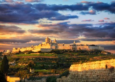 Sunrise Over Mdina in Malta