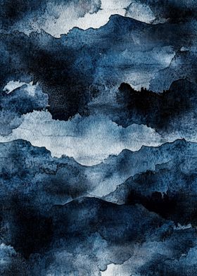 Abstract Watercolor Mountains