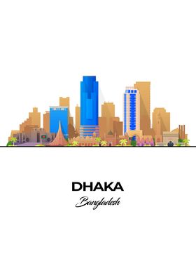 Dhaka Skyline Illustration