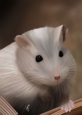 White Hamster Portrait