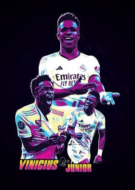 Vinicius Jr. Retro Soccer Art