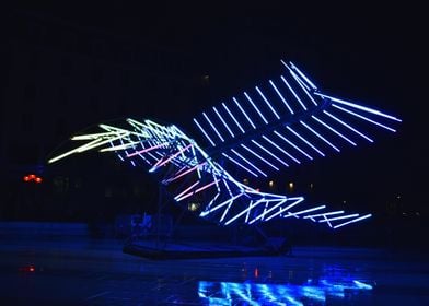 Neon Bird Sculpture