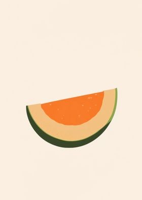 Cantaloupe Slice Illustration