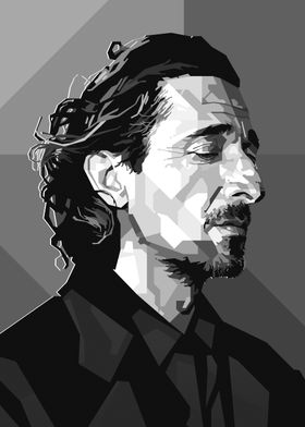 Black and White Portrait of Adrien Brody