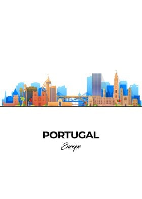 Portugal Skyline Illustration