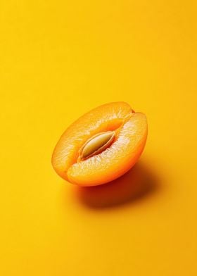 Apricot Half on Yellow