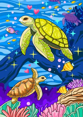 Sea Turtle Love