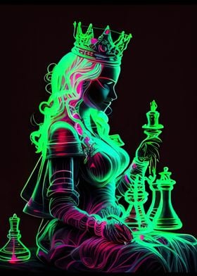 Neon Queen Chess