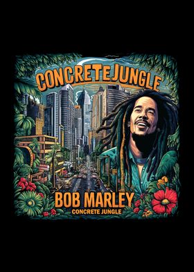 Bob Marley Concrete Jungle Illustration Art