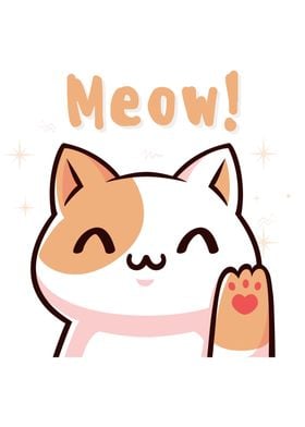 Cute Cat Saying Meow