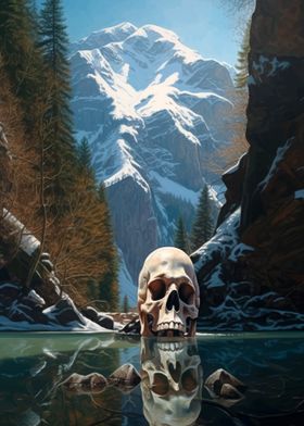 Skull in Mountain Lake