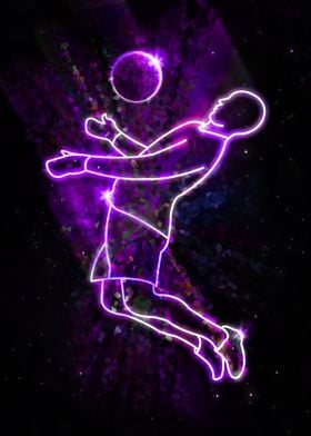 Neon Soccer Player