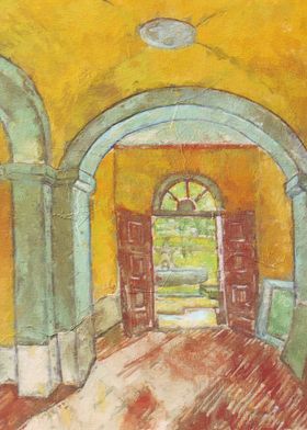 Yellow Arched Hallway