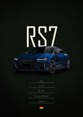 Blue 2023 Audi RS7