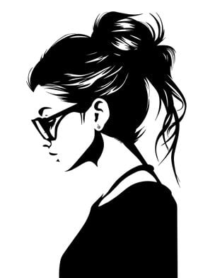 Woman in Glasses Profile