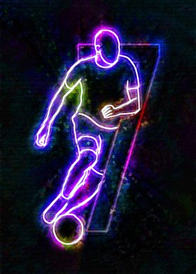 Neon Soccer Player