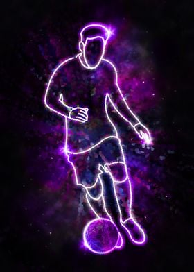 Neon Soccer Player