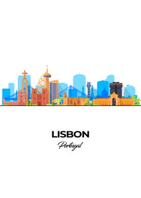 Lisbon Skyline Illustration