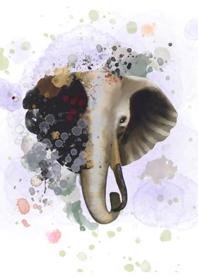 Abstract Elephant Portrait